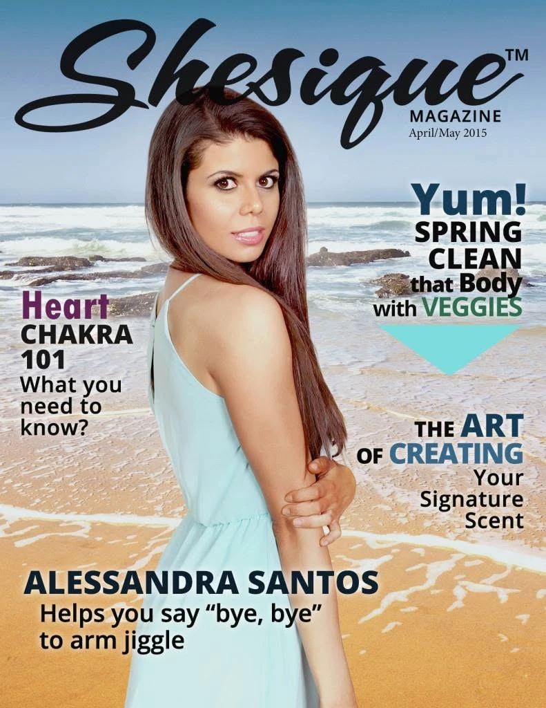 Shesique Magazine April and May 2015 cover featuring Alessandra Santos