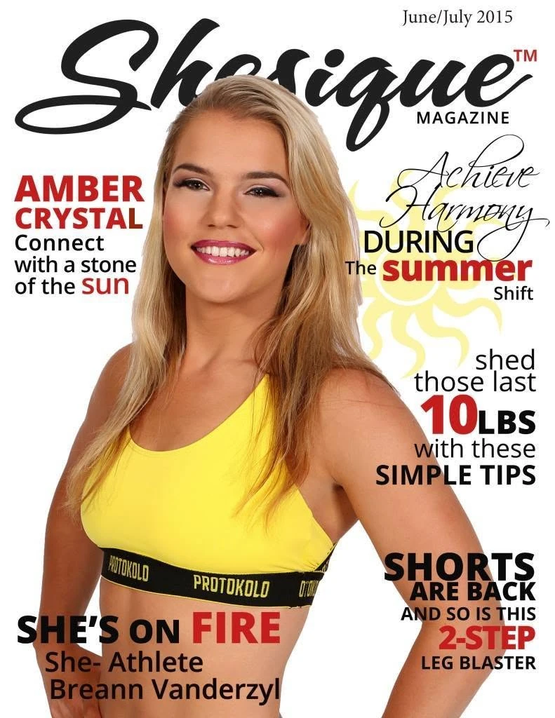 Shesique Magazine June and July 2015 cover featuring Breann Vanderzyl